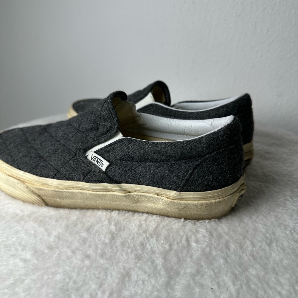 Vans Classic Gray Quilted Slip-On Loafers Canvas Unisex Men’s 5.0 Or Women’s 6.5 - Picture 7 of 15